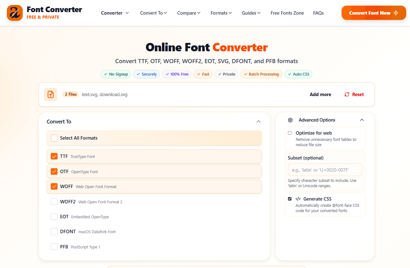 Screenshot showing format selection interface with available formats