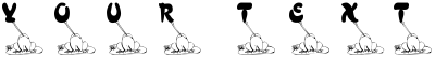"Your Text" rendered in the 101! Gotcha! font