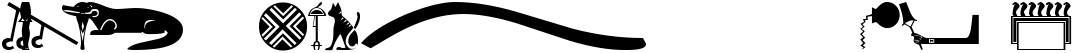 "Hieroglyphs" rendered in the 101! HieroglyphiX I font
