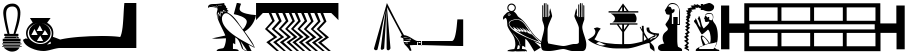 "Hieroglyphs" rendered in the 101! HieroglyphiX III font