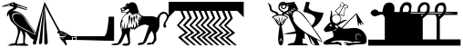 "Your Text" rendered in the 101! HieroglyphiX III font