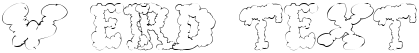 "Weird Text" rendered in the 101! Smoke BillowZ font