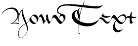 "Your Text" rendered in the 1413 Cursive font
