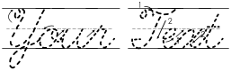 "Your Text" rendered in the AbcCursiveArrowDotted font