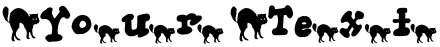 "Your Text" rendered in the AEZ black cat font