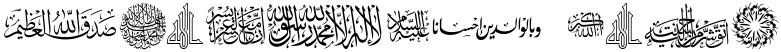 "Special Text" rendered in the AGA Islamic Phrases font