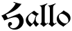 "Hallo" rendered in the AlteSchDEE font