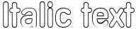 "Italic text" rendered in the AndreasBeckerOutline font