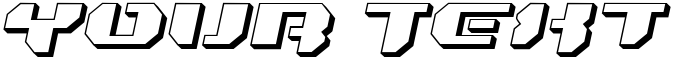 "Your Text" rendered in the Bionic Kid Slanted 3d font