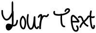"Your Text" rendered in the CurlyLetters font