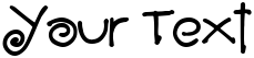 "Your Text" rendered in the CurlyQ font
