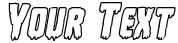 "Your Text" rendered in the Deathblood Bold Outline Italic font