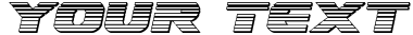 "Your Text" rendered in the Dekaranger Platinum Italic font