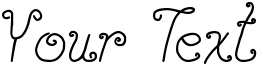 "Your Text" rendered in the DJB SQUIRLY Q font