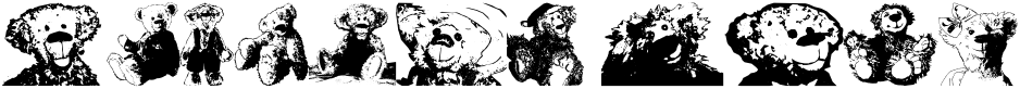 "Rainbow Text" rendered in the Doodlebears font