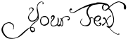 "Your Text" rendered in the Edward's Wedding font