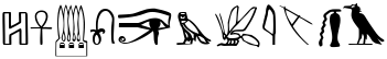 "Hieroglyphs" rendered in the Gyptienne font