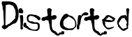 "Distorted" rendered in the InkBlotScriptSSK font