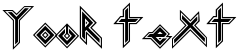 "Your Text" rendered in the Iron H Metal font