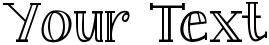 "Your Text" rendered in the Janda Curlygirl Serif font