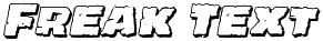 "Freak Text" rendered in the Jugger Rock Shadow Italic font