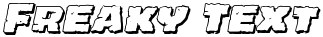 "Freaky Text" rendered in the Jugger Rock Shadow Italic font