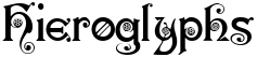 "Hieroglyphs" rendered in the Karnac font