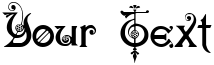 "Your Text" rendered in the Karnac font