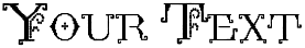 "Your Text" rendered in the Kingthings Embroidery font