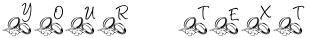"Your Text" rendered in the KR I Do! font