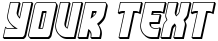 "Your Text" rendered in the Kung-Fu Master 3D Italic font