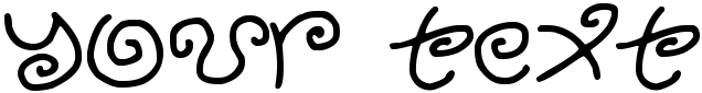 "Your Text" rendered in the Kurly Kyoots font