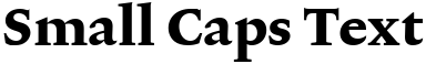 "Small Caps Text" rendered in the Lexicon No2 font