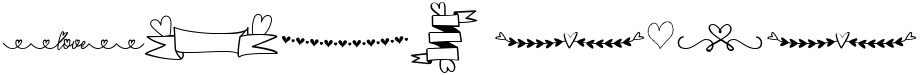 "Your Text" rendered in the MF Heart Stuff font