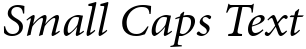 "Small Caps Text" rendered in the Minion font