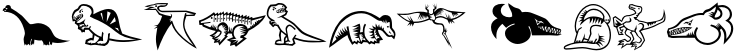 "Rainbow Text" rendered in the MiniPics LilDinos font