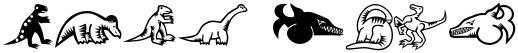 "Your Text" rendered in the MiniPics LilDinos font