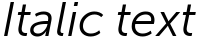 "Italic text" rendered in the Museo Sans Cyrl font