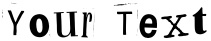 "Your Text" rendered in the Mystery White font