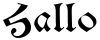 "Hallo" rendered in the Neue Schwabacher font