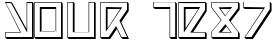 "Your Text" rendered in the Nick Turbo 3D font