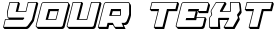 "Your Text" rendered in the Olympic Carrier 3D Italic font