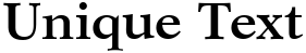 "Unique Text" rendered in the Orchid SSi font