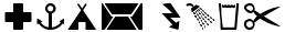 "Your Text" rendered in the pictogramz by marioz font