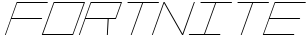 "Fortnite" rendered in the Player 1 Up Condensed Italic font