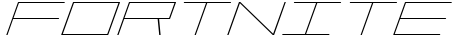 "Fortnite" rendered in the Player 1 Up Expanded Italic font