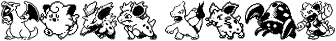 "Your Text" rendered in the Pokemon pixels 1 font