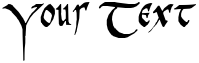 "Your Text" rendered in the PR Celtic Narrow font