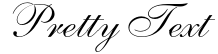 "Pretty Text" rendered in the Shelley Allegro Script font