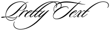 "Pretty Text" rendered in the Sloop Script font